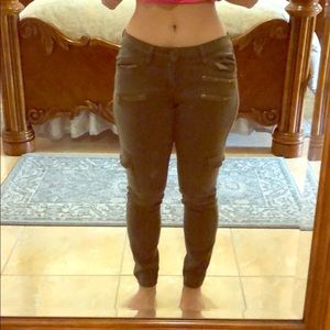 Dark Green Guess Cargo Skinny Jeans